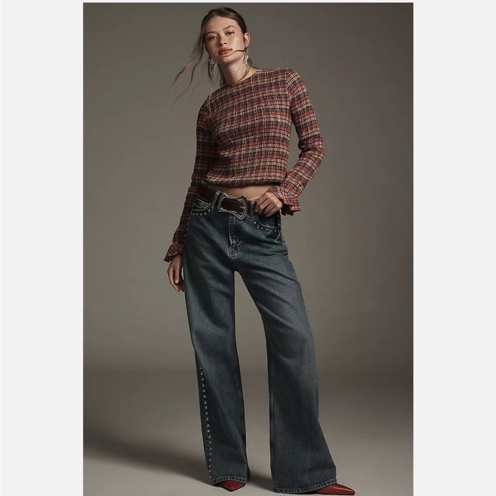 Maeve Multicolor Plaid Top
